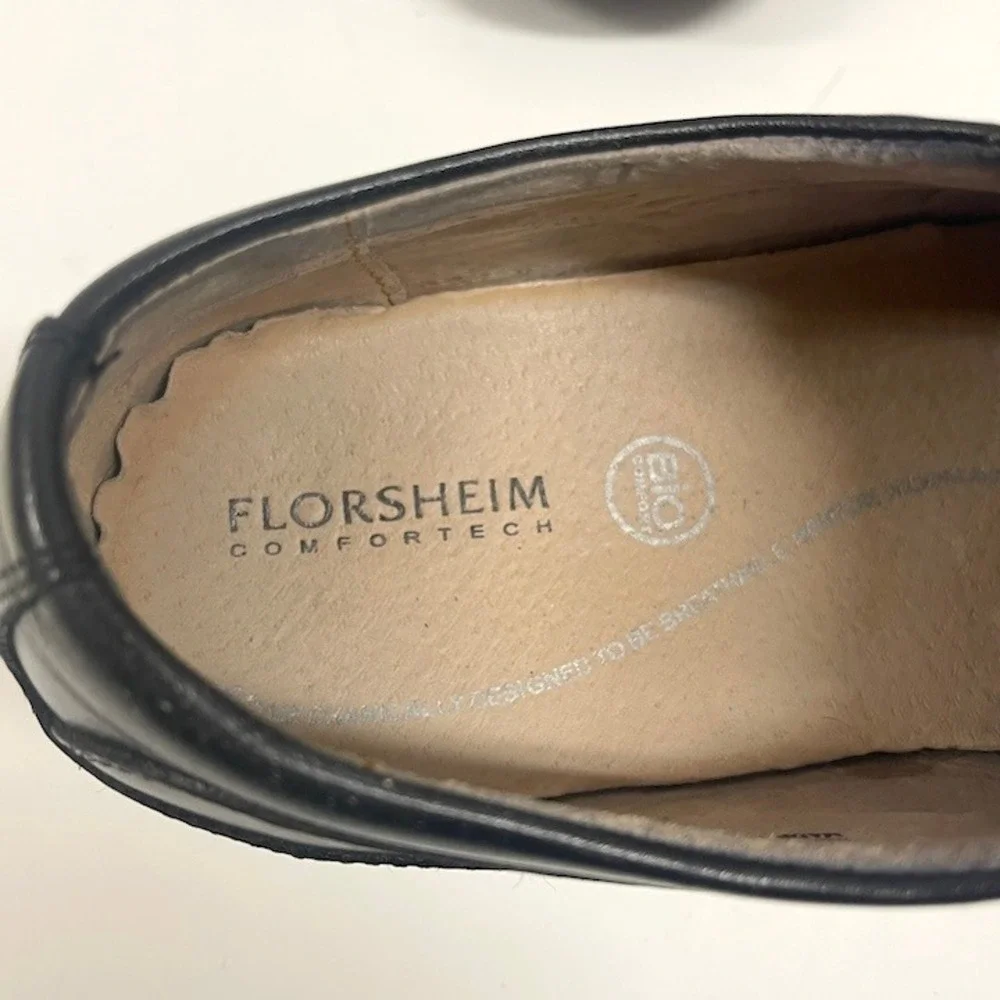 Florsheim Cortland Moc Toe Oxford Men's Black Leather Dress Shoes Size‎ 8D